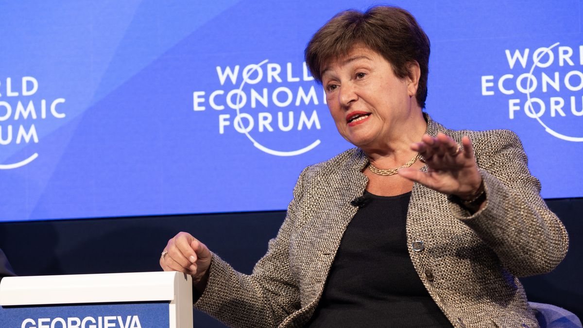 La directora gerente del Fondo Monetario Internacional (FMI), Kristalina Georgieva, durante su participación en el Foro de Davos.